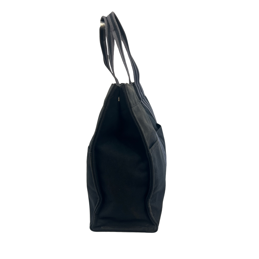 HERMES Borsa shopping nera in canvas