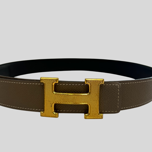 HERMES Cintura reversibile Gullochée 32 mm