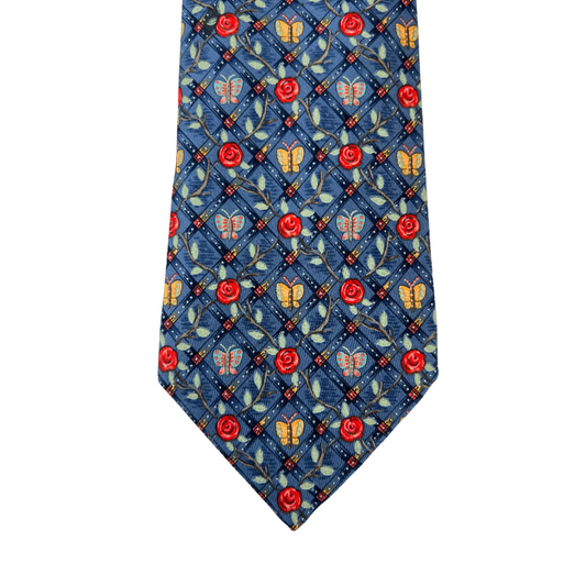 HERMES Cravatta in seta blu