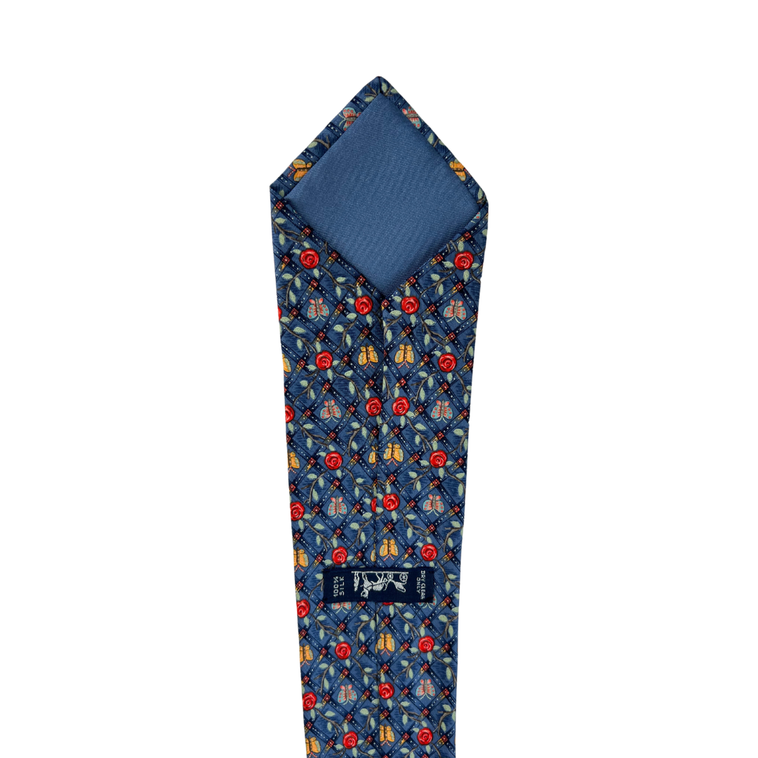 HERMES Cravatta in seta blu