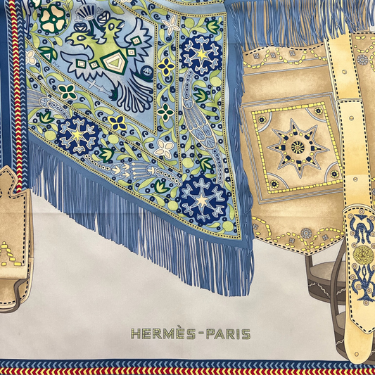 HERMES Foulard in seta carrè "Selle des Steppes"