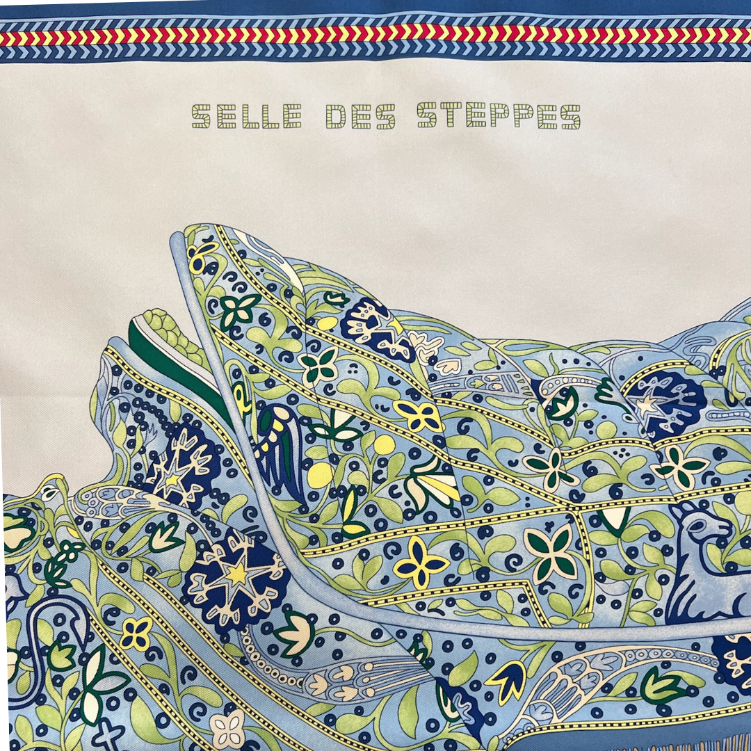 HERMES Foulard in seta carrè "Selle des Steppes"