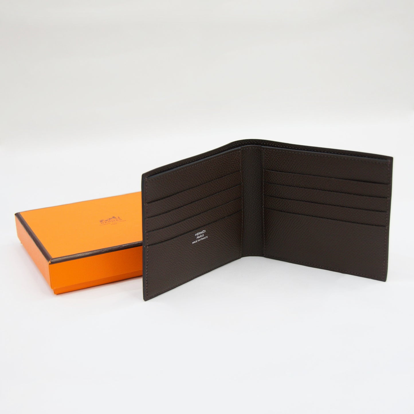 HERMES Portafoglio "Copernic" in pelle epsom marrone