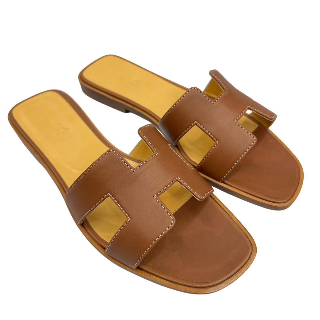 HERMES Sandalo Oran cuoio
