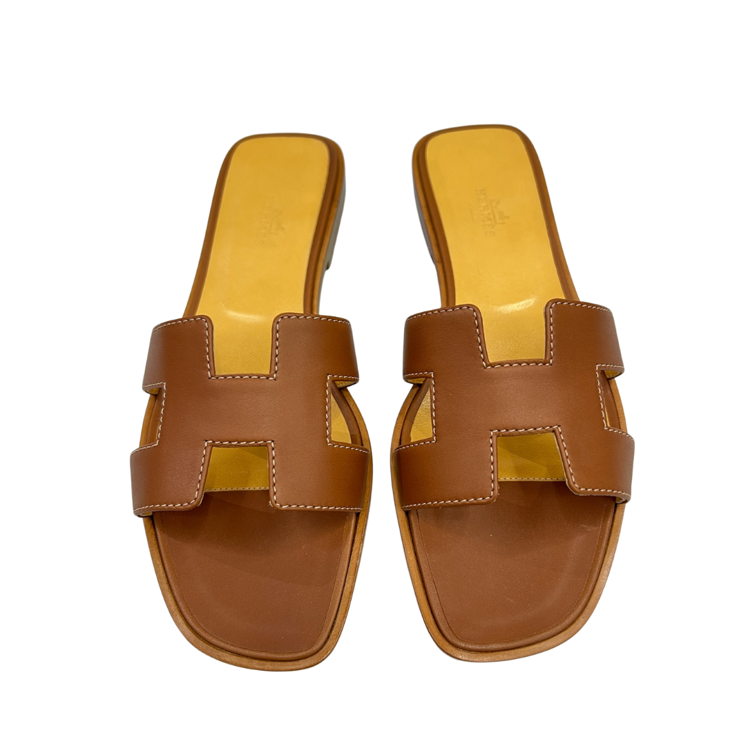 HERMES Sandalo Oran cuoio
