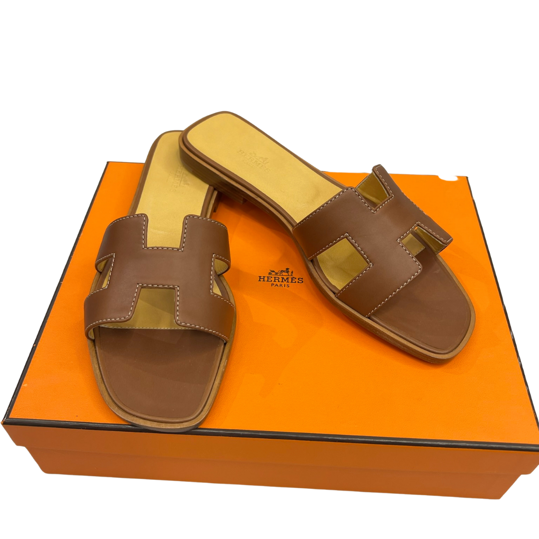 HERMES Sandalo Oran cuoio