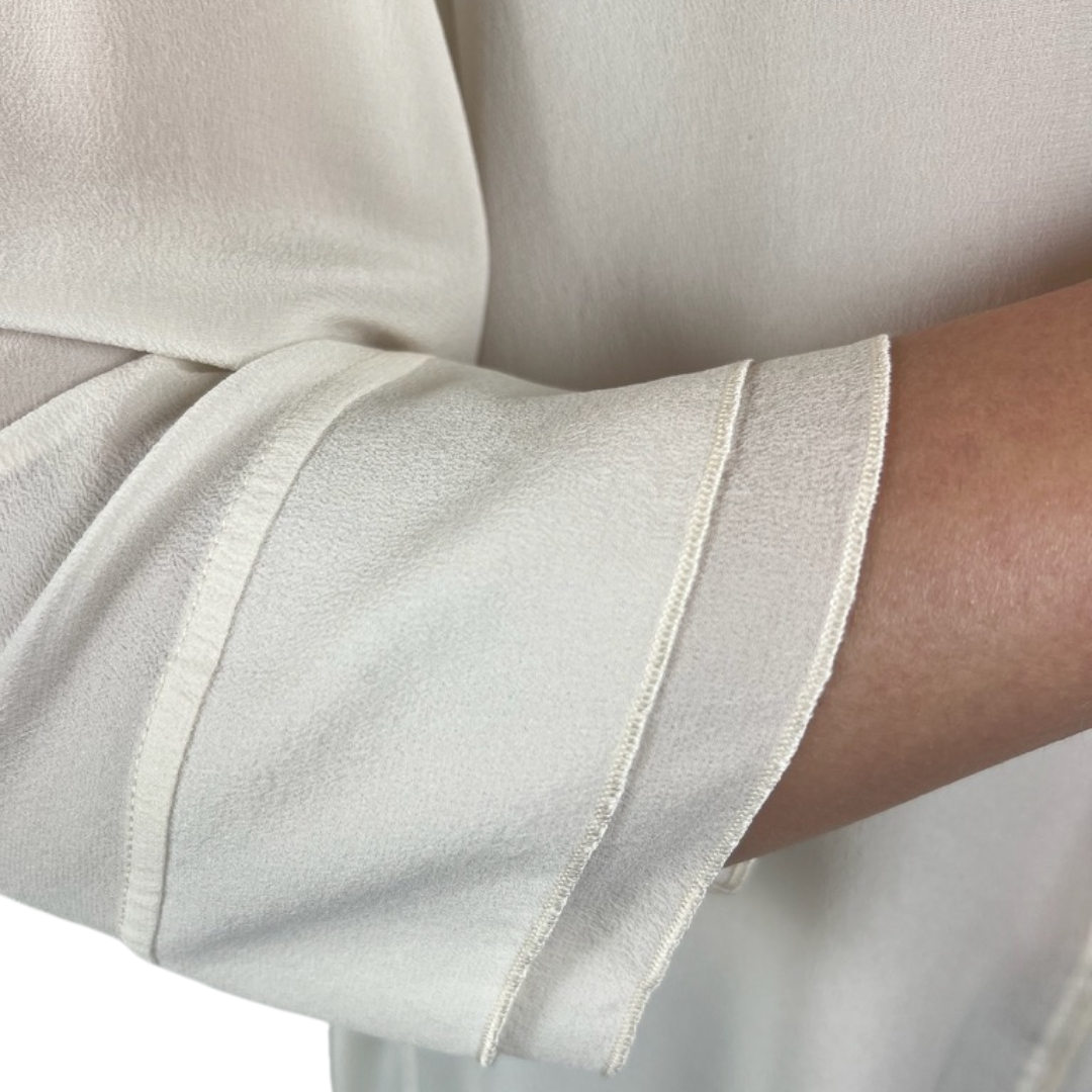 HER SHIRT Camicia casacca in seta bianca