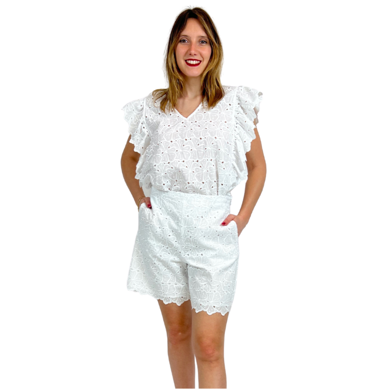 I BLUES Completo bianco in pizzo San Gallo
