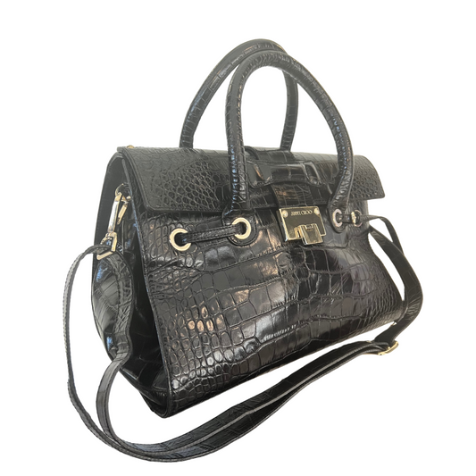 Jimmy Choo Borsa stampa cocco nera