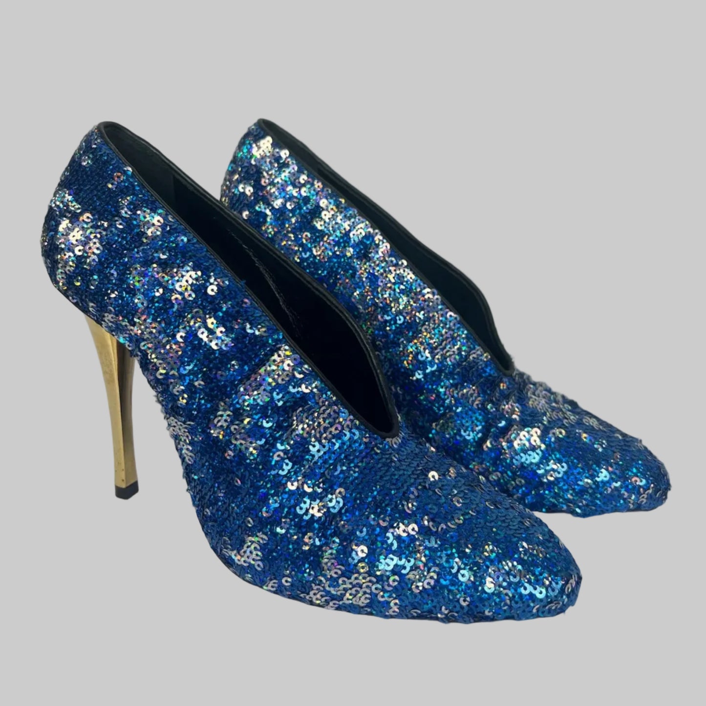 LANVIN Scarpa décolleté paillettes blu