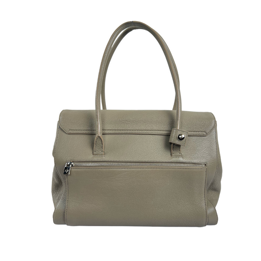 LORO PIANA Borsa in pelle martellata tortora