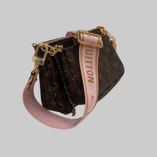 LOUIS VUITTON Borsa Multipochette Accessoires Monogram con tracolla rosa