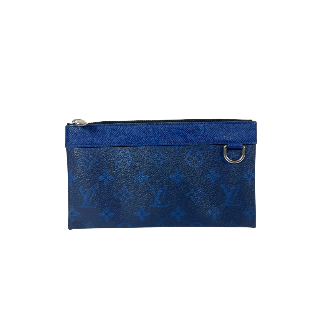 LOUIS VUITTON Borsa pochette rettangolare Monogram blue "Pouch Taiga Rama Cobalt blue"