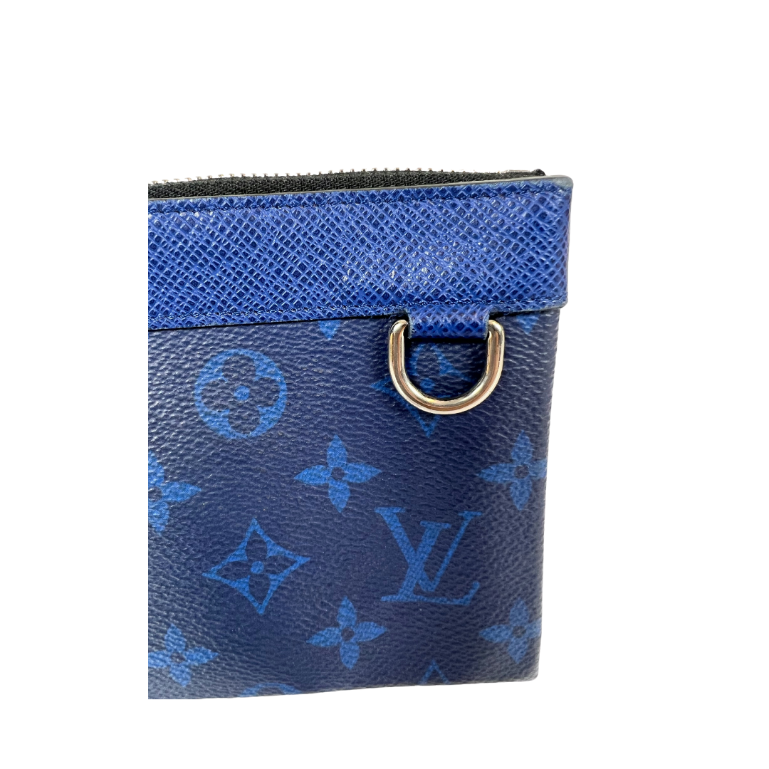 LOUIS VUITTON Borsa pochette rettangolare Monogram blue "Pouch Taiga Rama Cobalt blue"