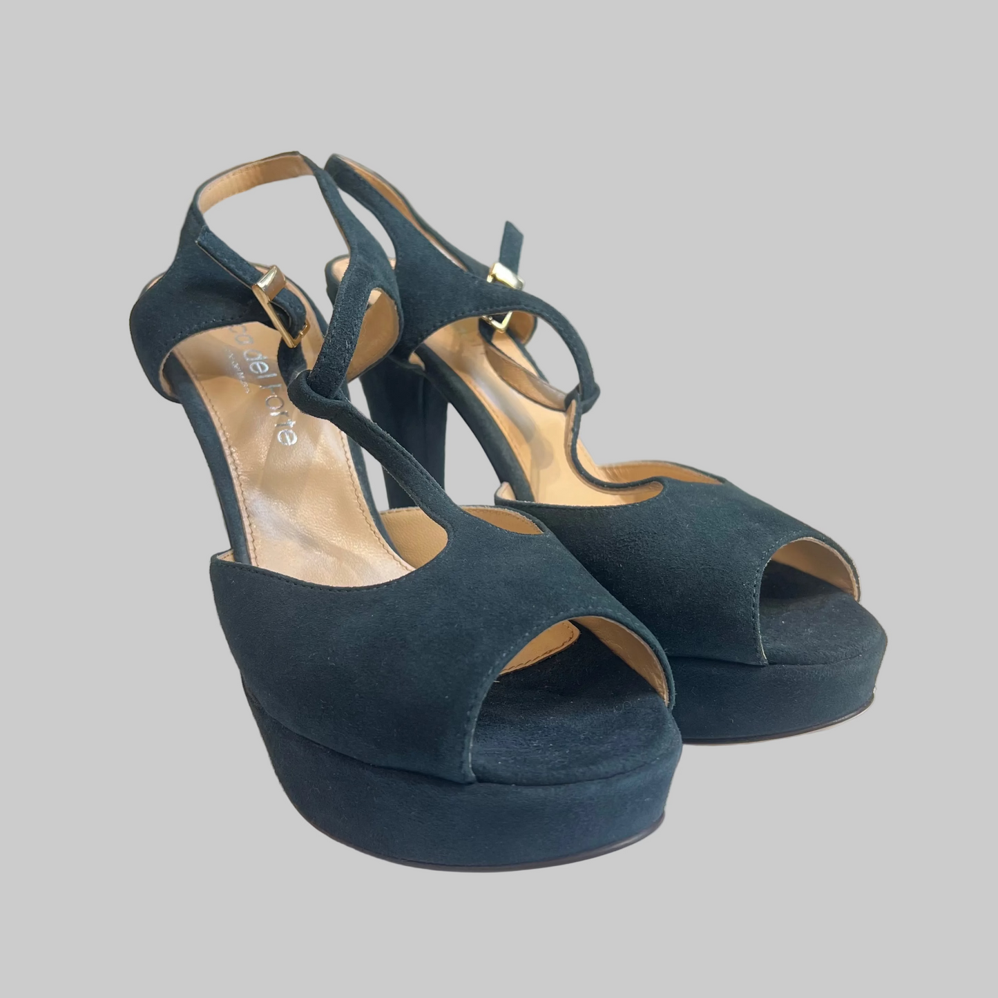 LUCA DEL FORTE Scarpa sandalo scamosciato blu