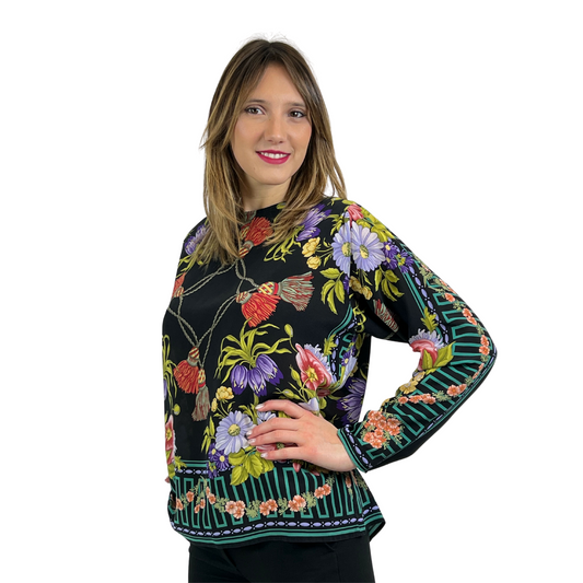 MANTERO COLLECTION Casacca in seta a fiori