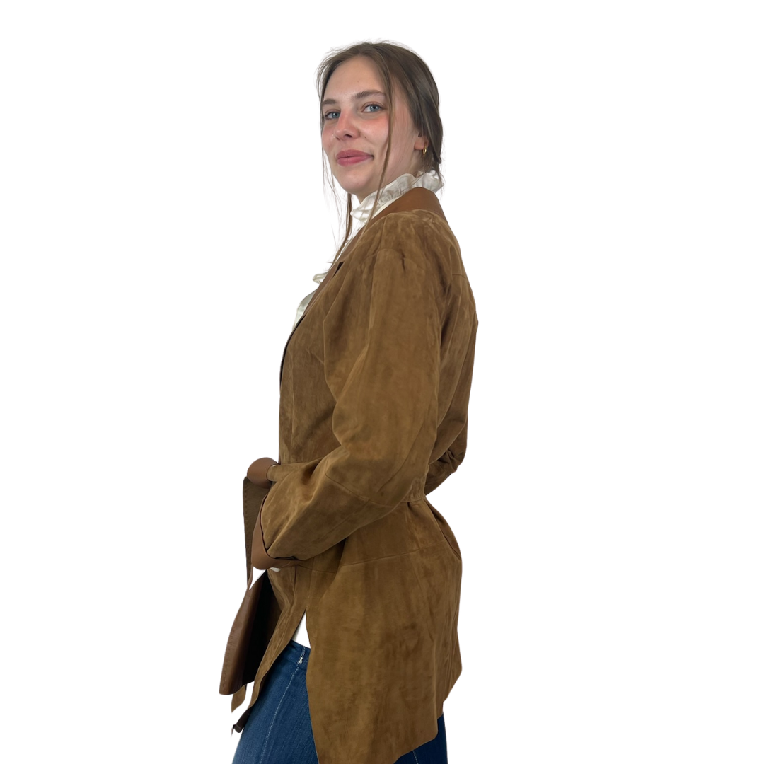 MAX MARA Giacca lunga in renna scamosciata