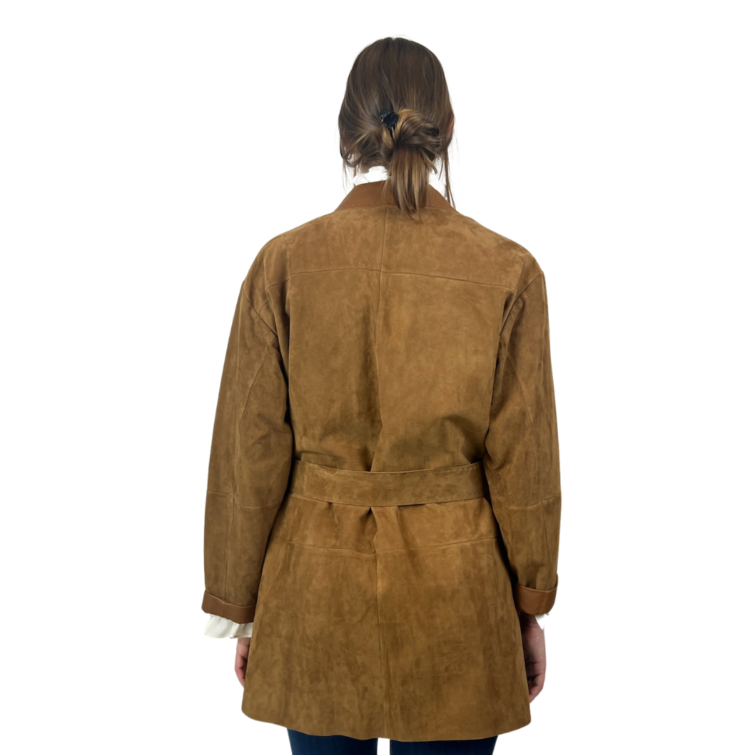 MAX MARA Giacca lunga in renna scamosciata