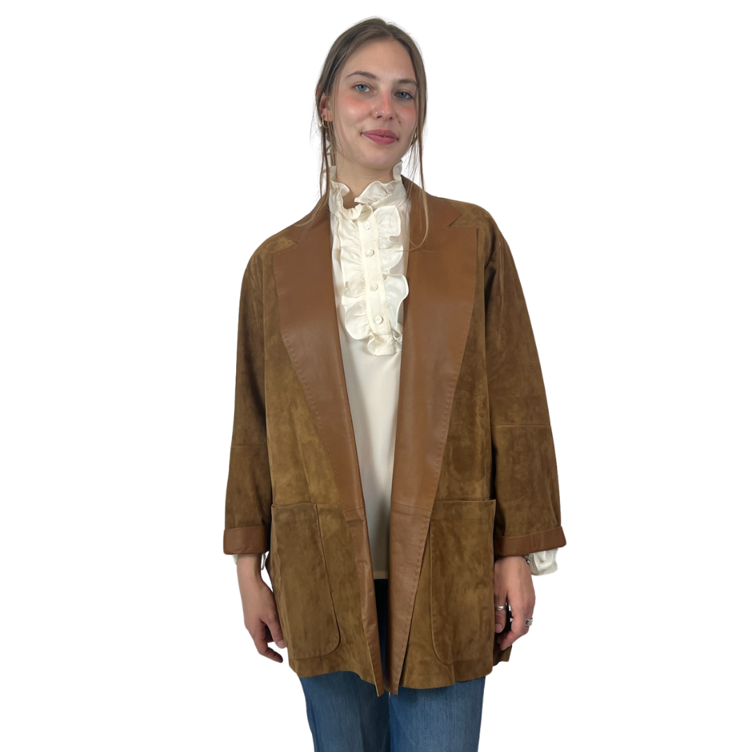 MAX MARA Giacca lunga in renna scamosciata