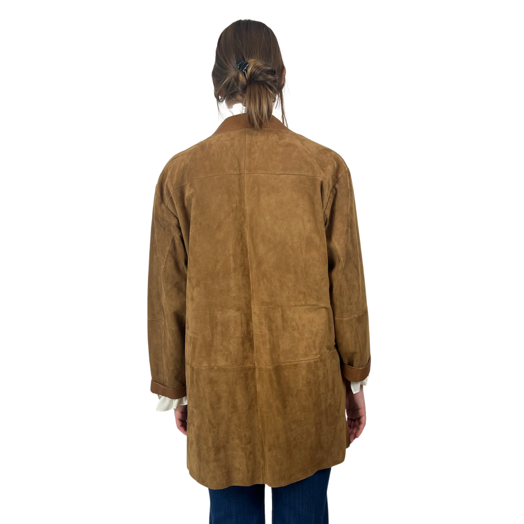 MAX MARA Giacca lunga in renna scamosciata