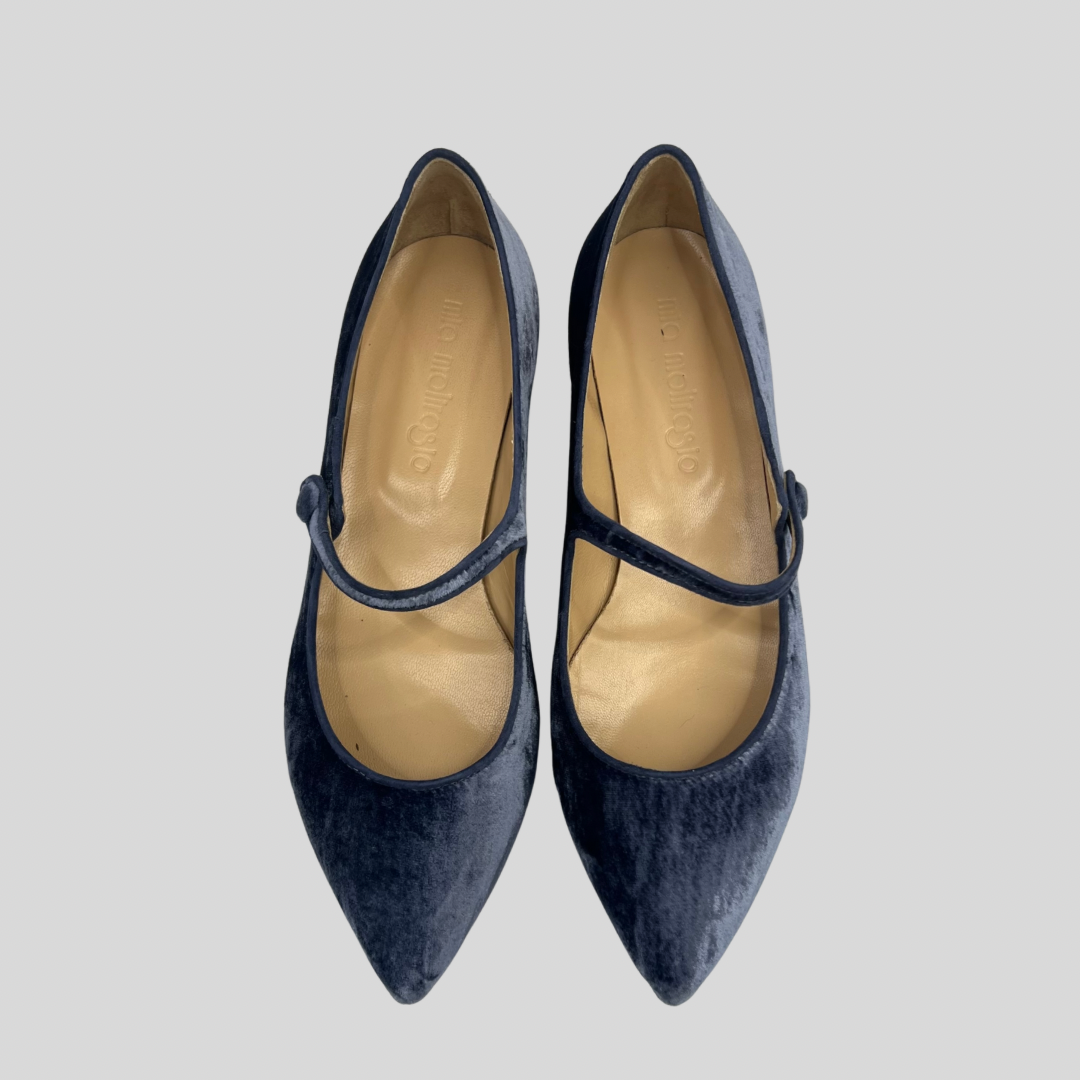 MIA MOLTRASIO Ballerine in velluto carta da zucchero