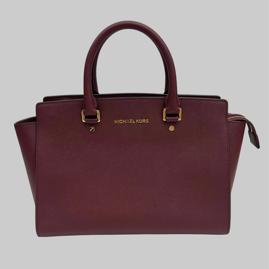 MICHEAL KORS Borsa pelle saffiano color burgundi