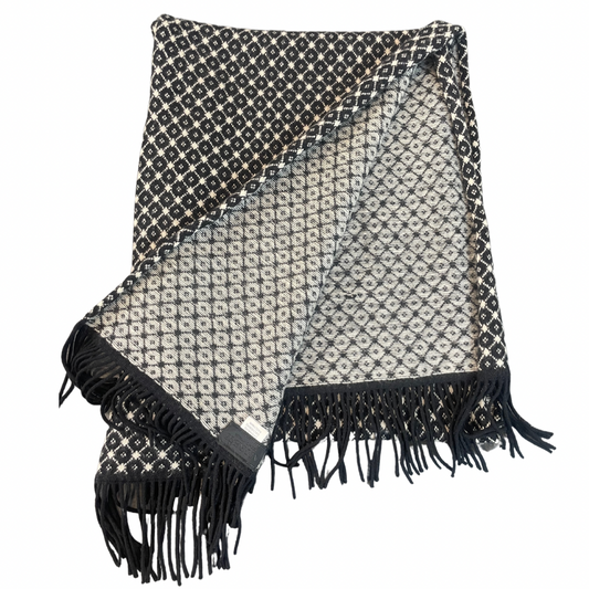 MORESI Sciarpa cashmere beige e nera