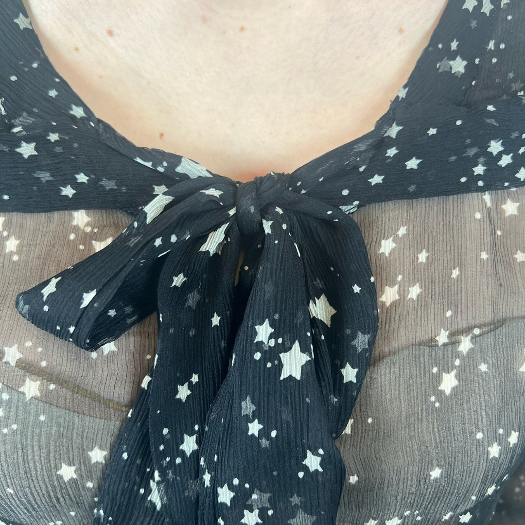 N.N. Camicia casacca in voile di seta nera