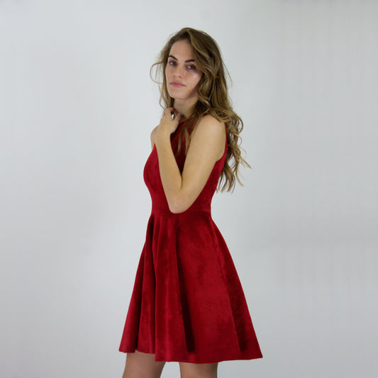 ANTONINO VALENTI Abito rosso effetto ciniglia