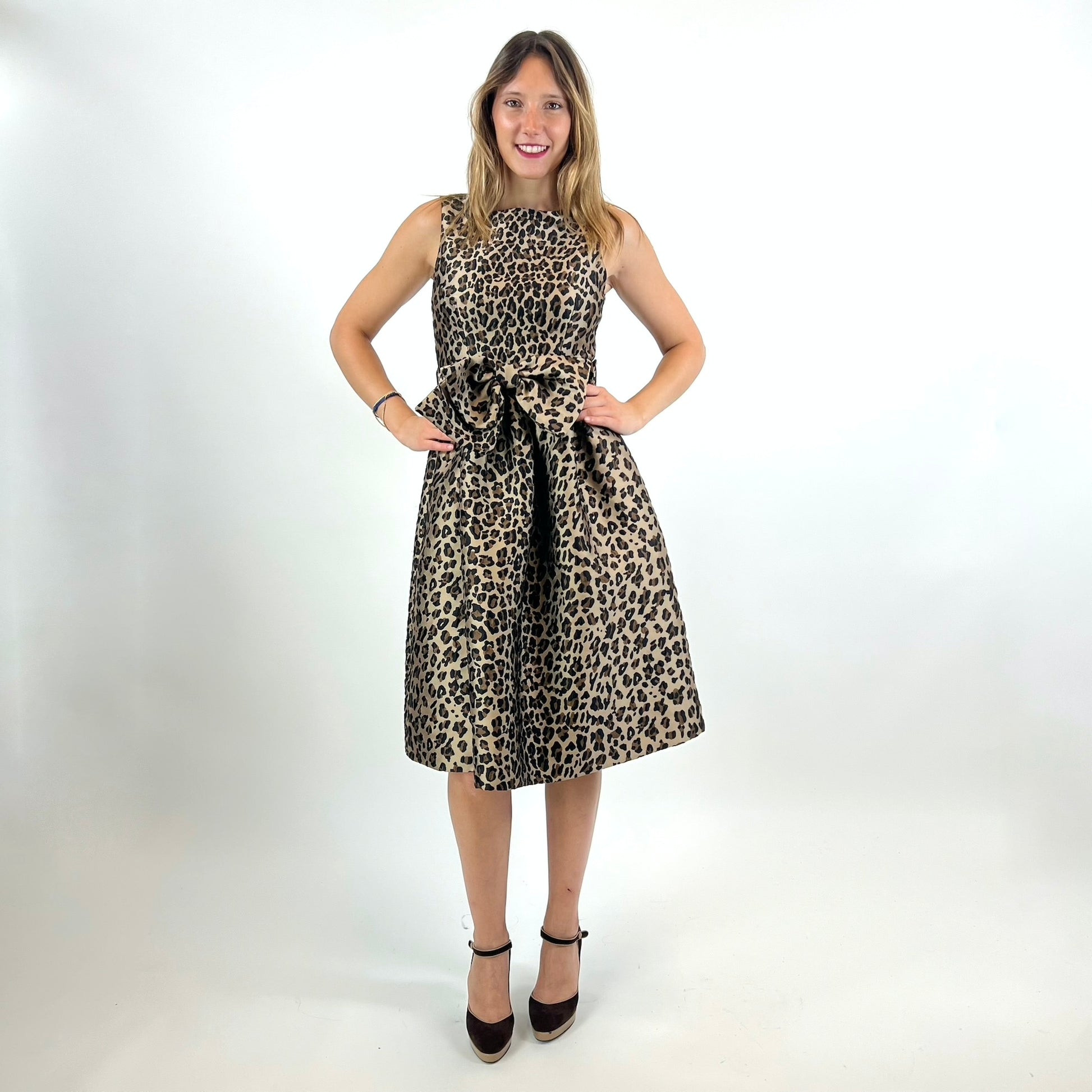 PAROSH Abito maculato con fiocco