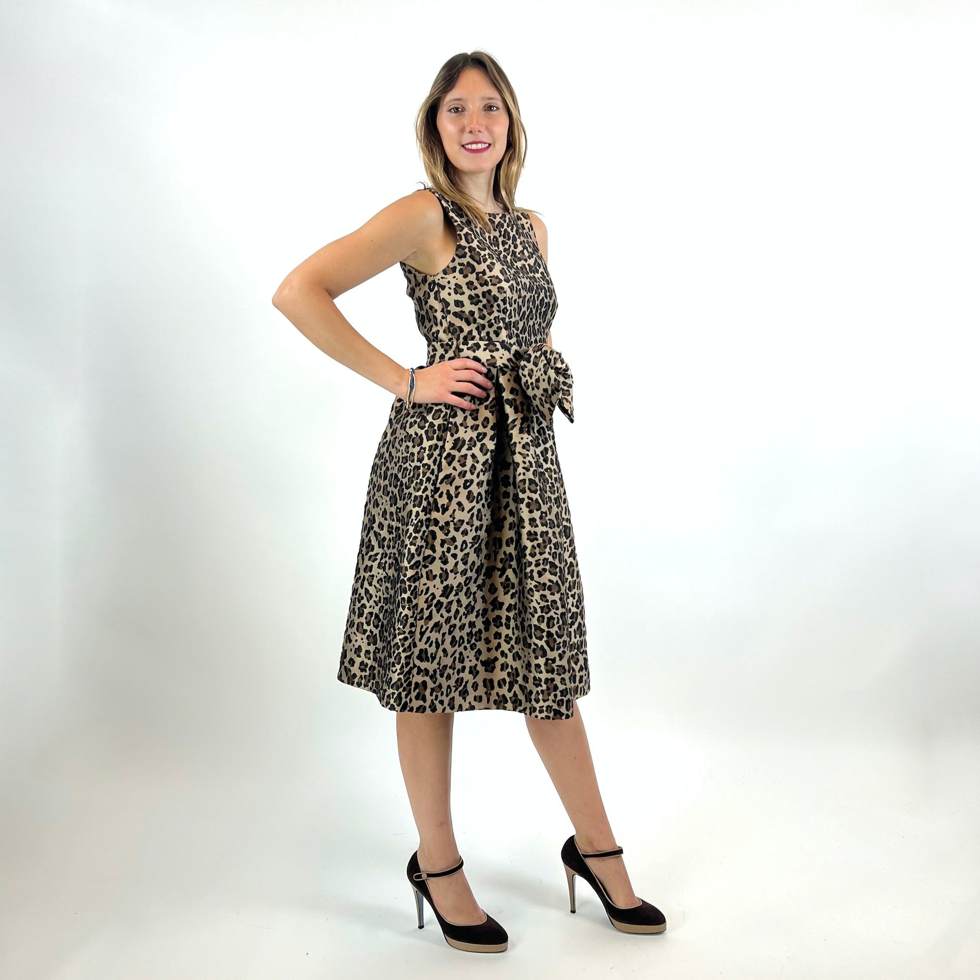 PAROSH Abito maculato con fiocco