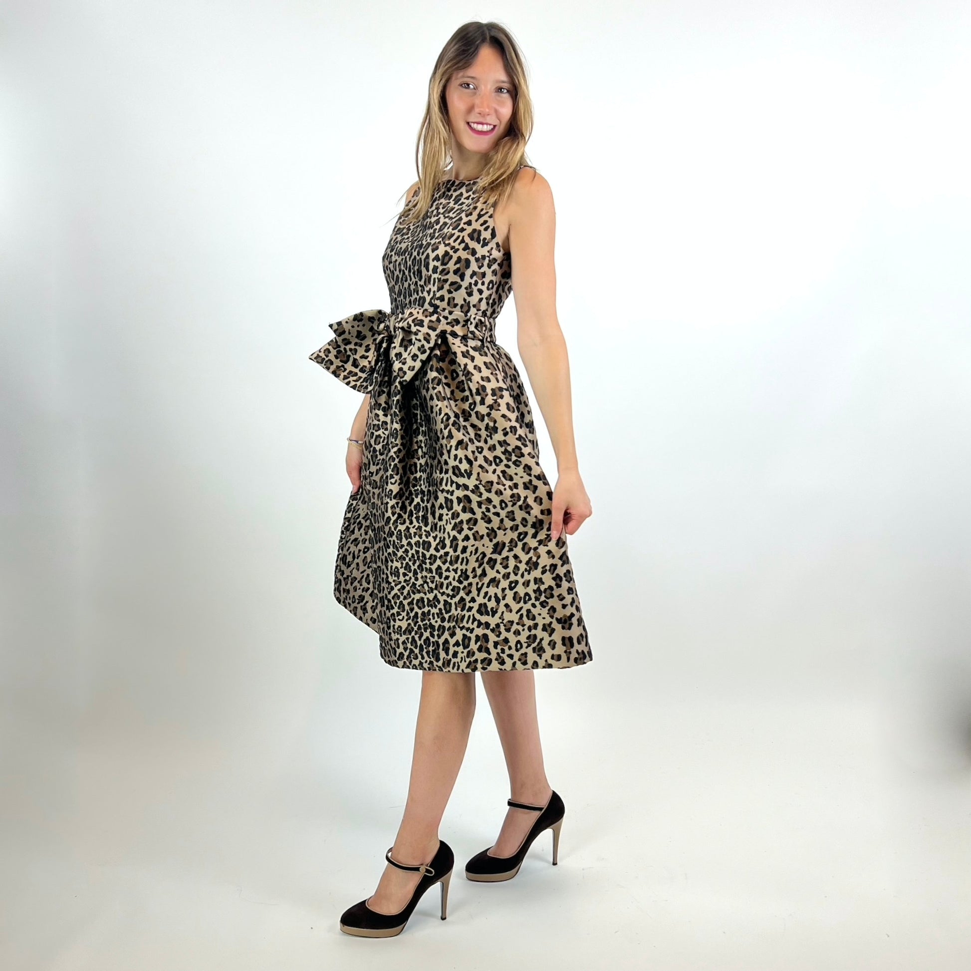 PAROSH Abito maculato con fiocco