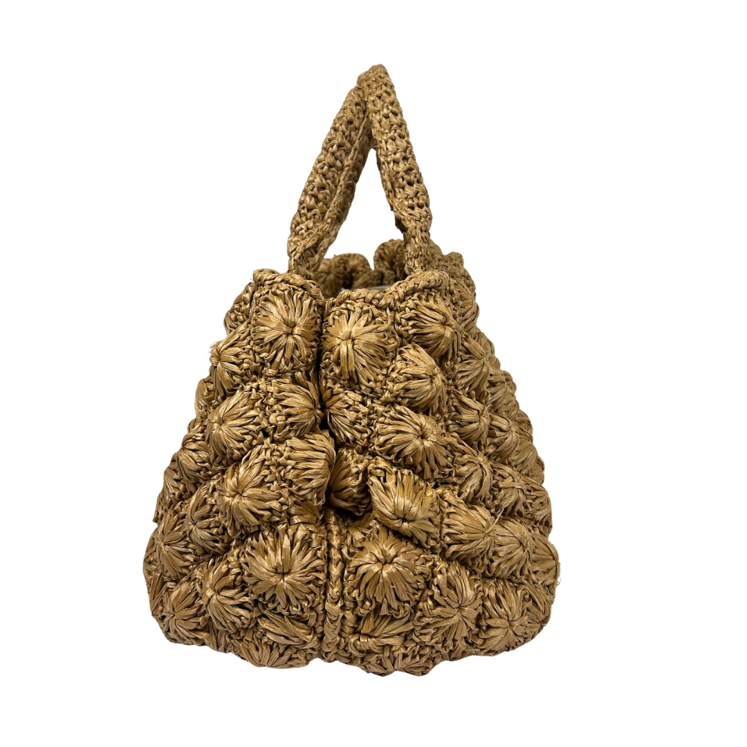 PRADA Borsa 2way in rafia naturale