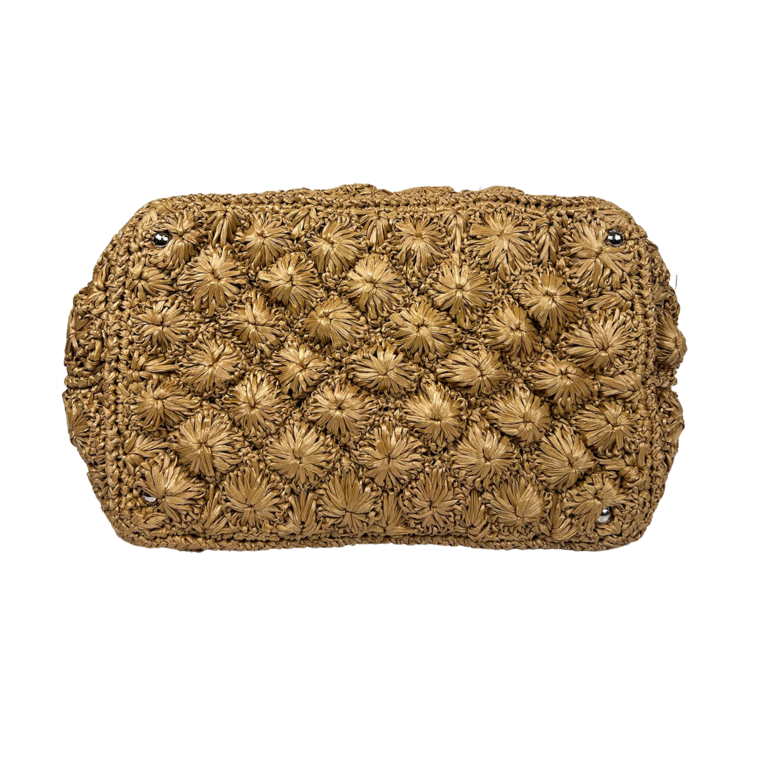 PRADA Borsa 2way in rafia naturale
