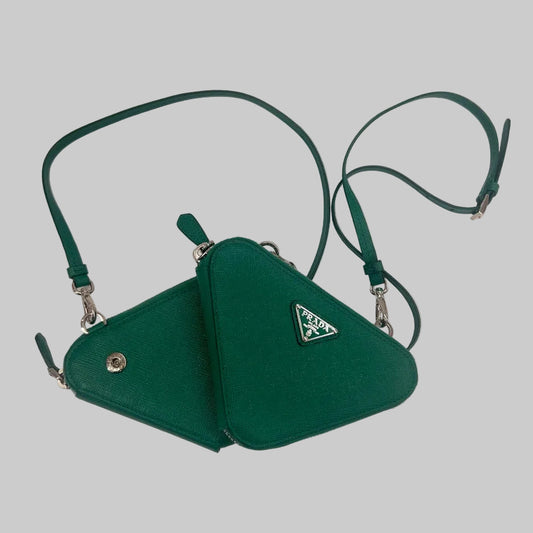PRADA Borsa Triangle Mini verde prato