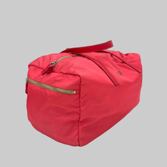PRADA Borsa bauletto in tessuto nylon color peonia