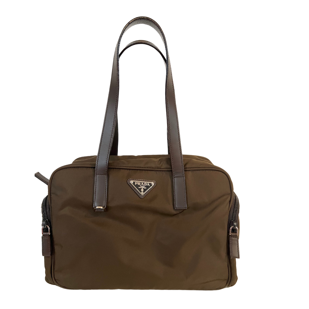 PRADA Borsa in nylon marrone