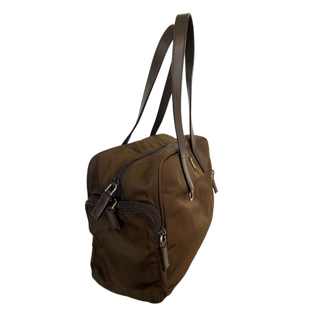 PRADA Borsa in nylon marrone