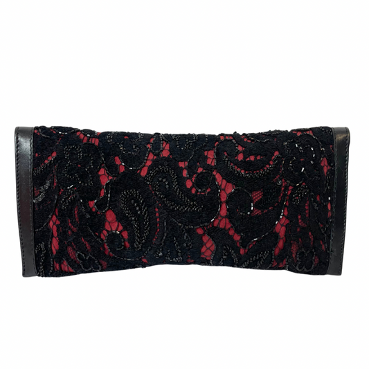 Pochette rettangolare nera e rossa