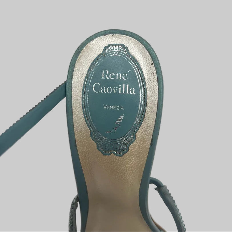 RENE CAOVILLA Sandali Cleo acqua con cristalli