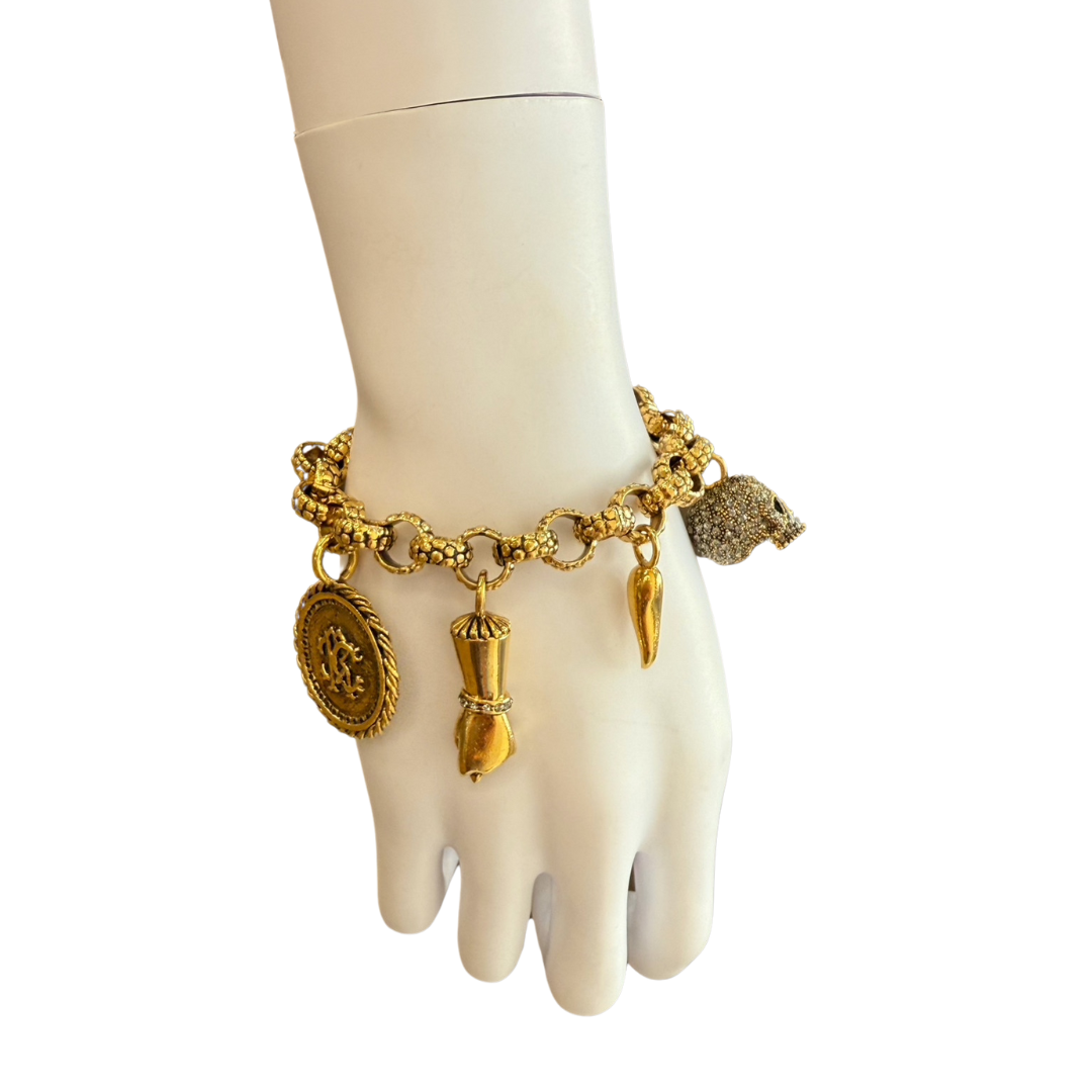 ROBERTO CAVALLI Bracciale con diversi charms portafortuna