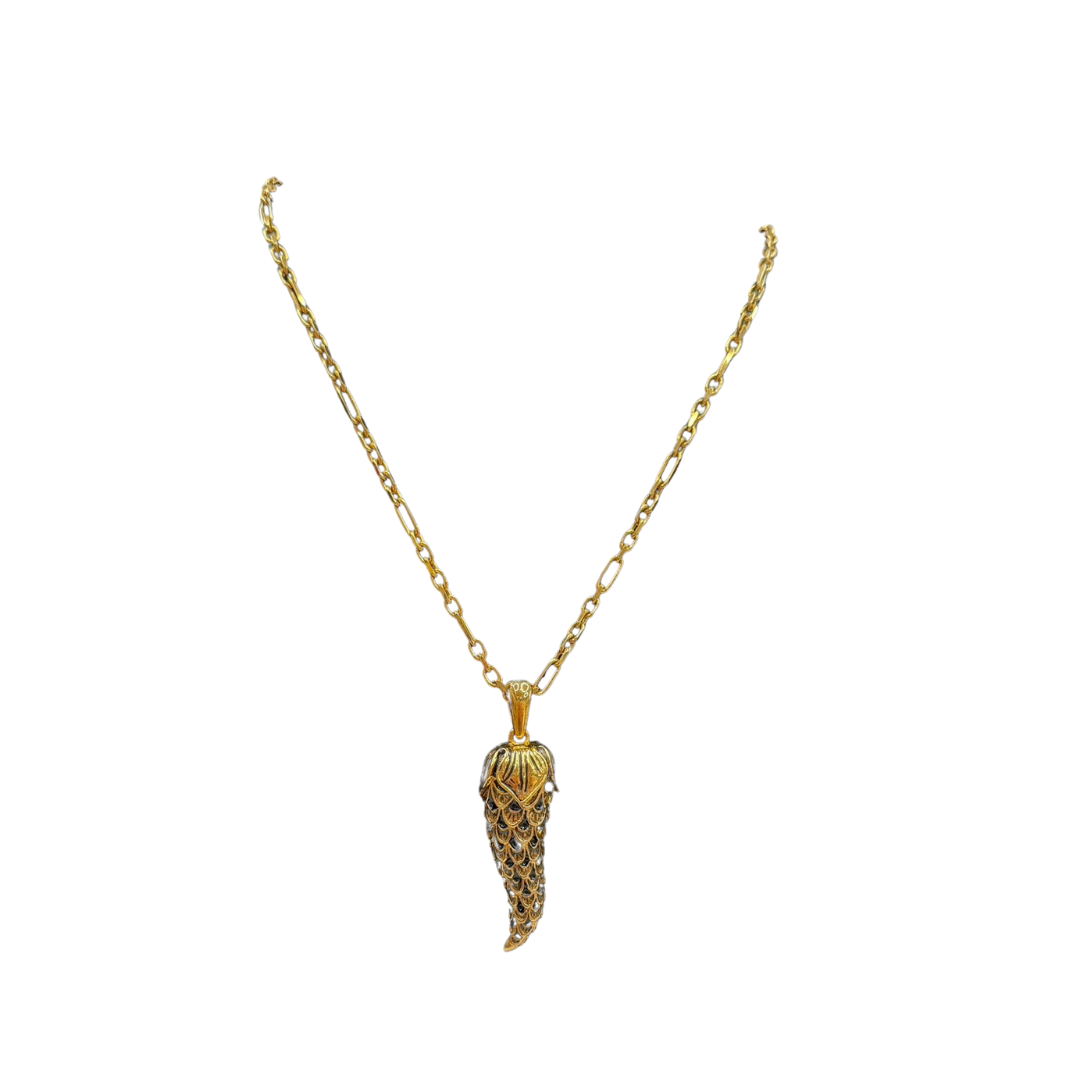 ROBERTO CAVALLI Collana lunga con corno smaltato