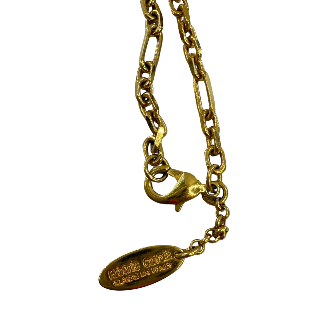 ROBERTO CAVALLI Collana lunga con corno smaltato