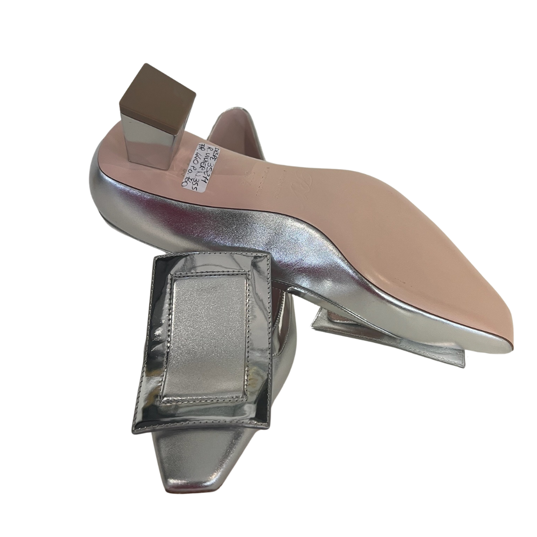 ROGER VIVIER Scarpa ballerina in pelle argento