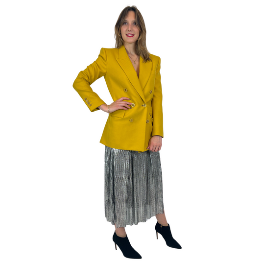 SAINT LAURENT Blazer lungo giallo senape