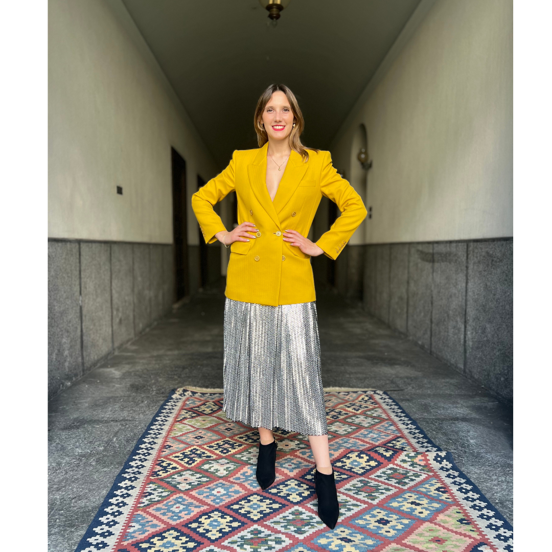 SAINT LAURENT Blazer lungo giallo senape