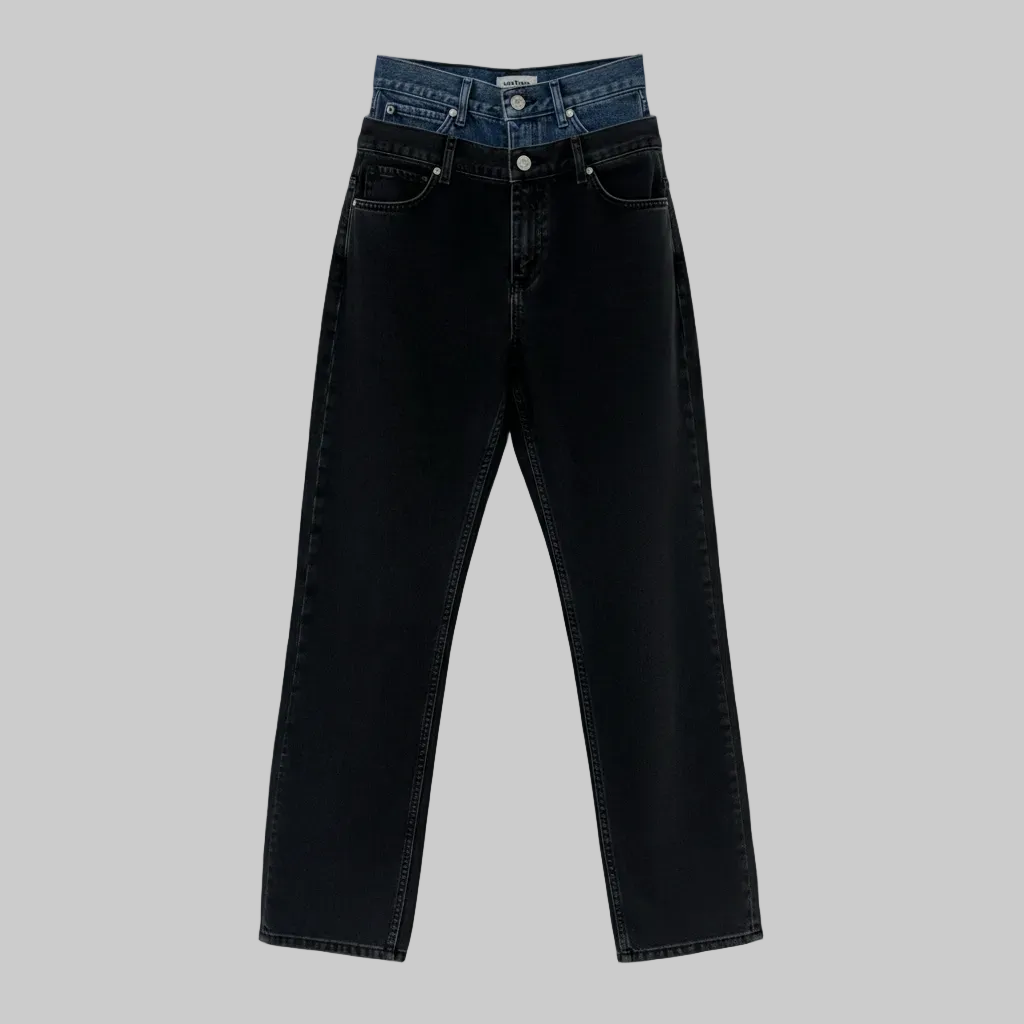 SANDRO Jeans nero con doppia vita blu
