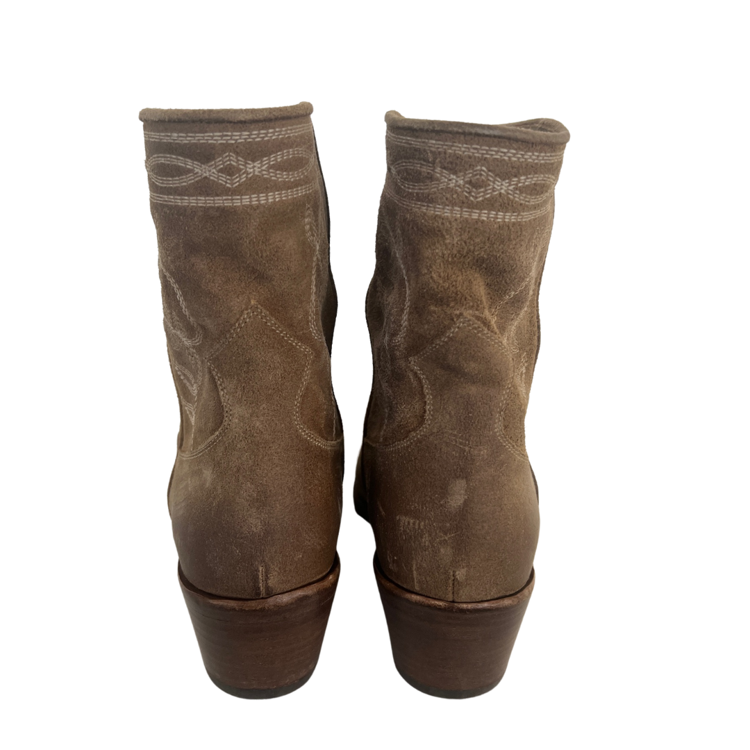 SARTORE Stivaletto scamosciato beige