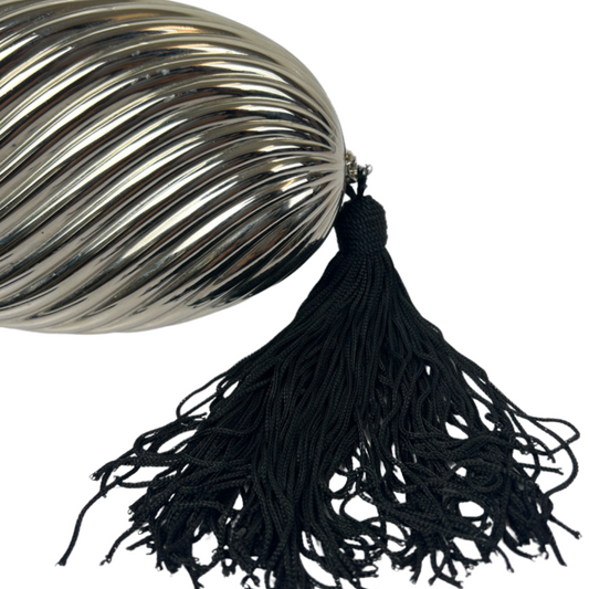 SCHEILAN Pochette rigida striata forma ovale