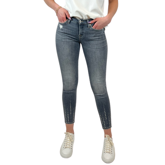 SEVEN Jeans grigio con strass